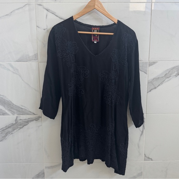 Johnny Was black embroidered tunic dress - size small - dress/swim cover up - Picture 1 of 10